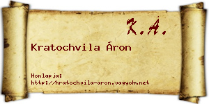 Kratochvila Áron névjegykártya