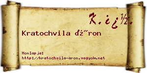 Kratochvila Áron névjegykártya